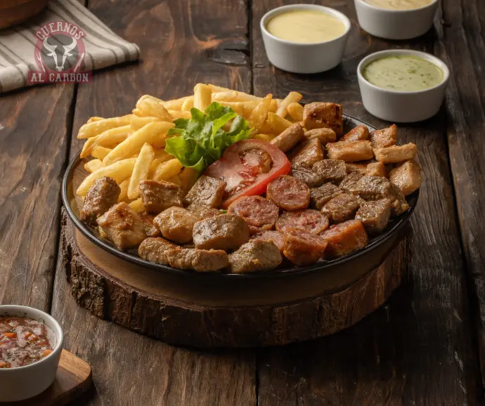 Piqueo de carnes en Cuernos al carbon, Guayaquil